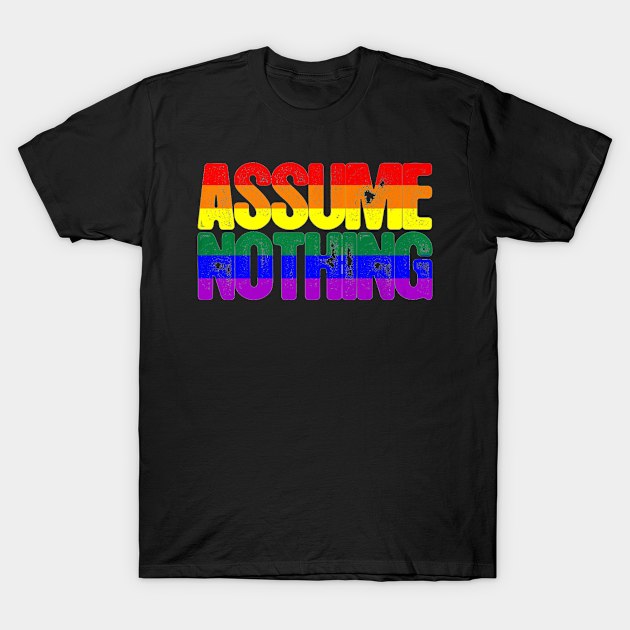 Assume Nothing LGBT T-Shirt by Kat dennings